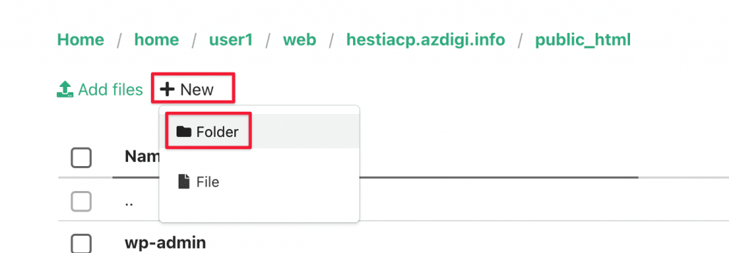 sử dụng File Manager trên HestiaCP